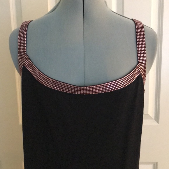 New St. John Evening Black Dress & Jacket  Pink Rhinestone Austrian Crystals  14 - Picture 7 of 17